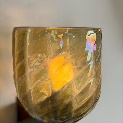 Pair of Iridescent Hammered Murano Glass Wall Sconces by Archimede Seguso, 1940s Sconces