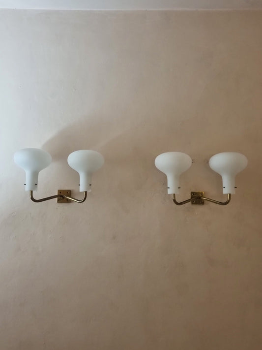 Pair of LP 12A Wall Sconces Designed by Ignazio Gardella for Azucena Sconces