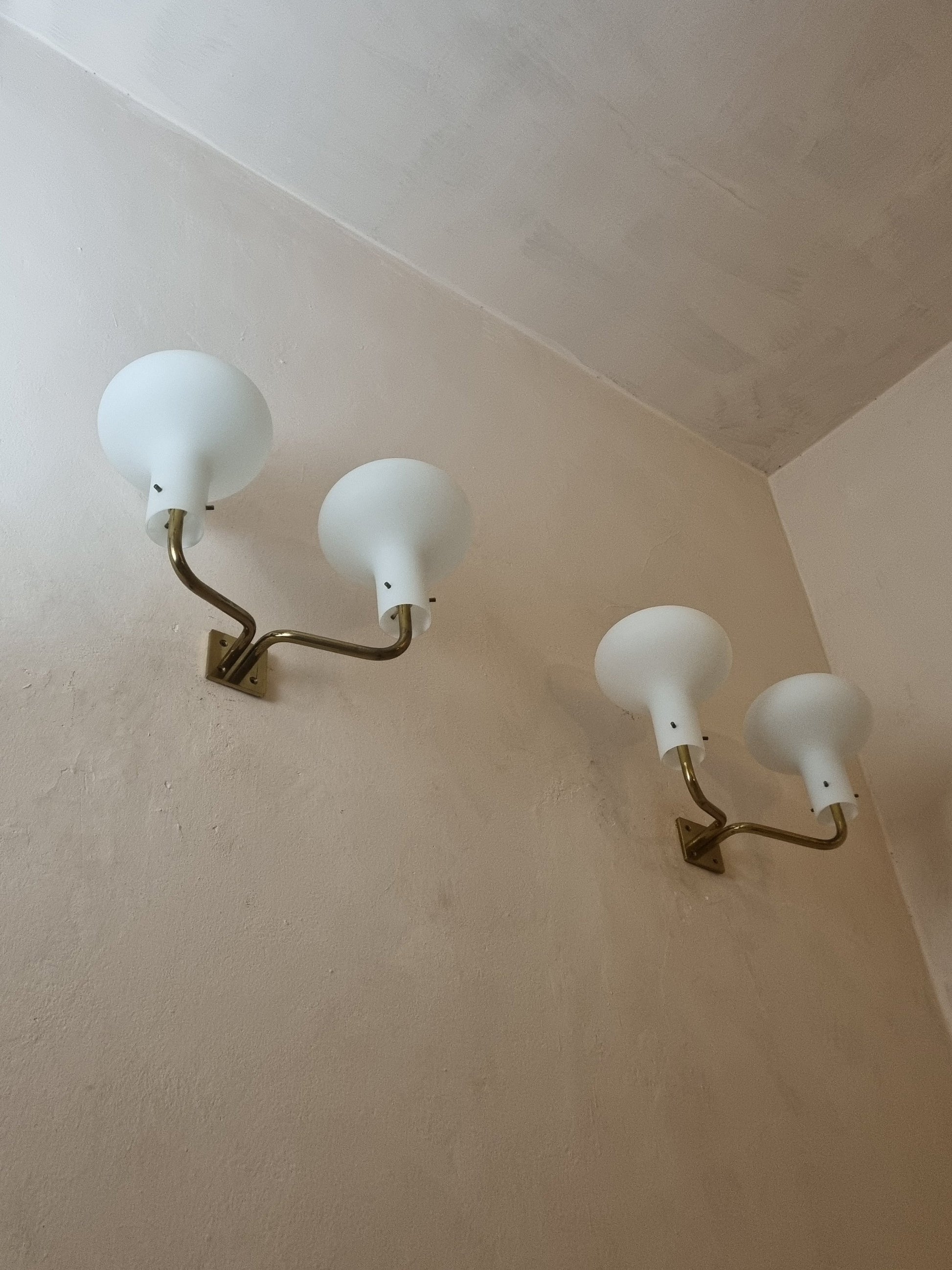 Pair of LP 12A Wall Sconces Designed by Ignazio Gardella for Azucena Sconces