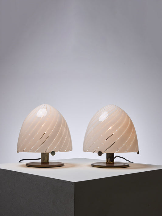 Pair of LT 394 Table Lamps by Carlo Nason for Mazzega - 1970's Table Lamps