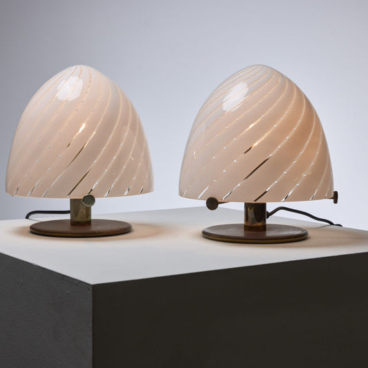 Pair of LT 394 Table Lamps by Carlo Nason for Mazzega - 1970's Table Lamps
