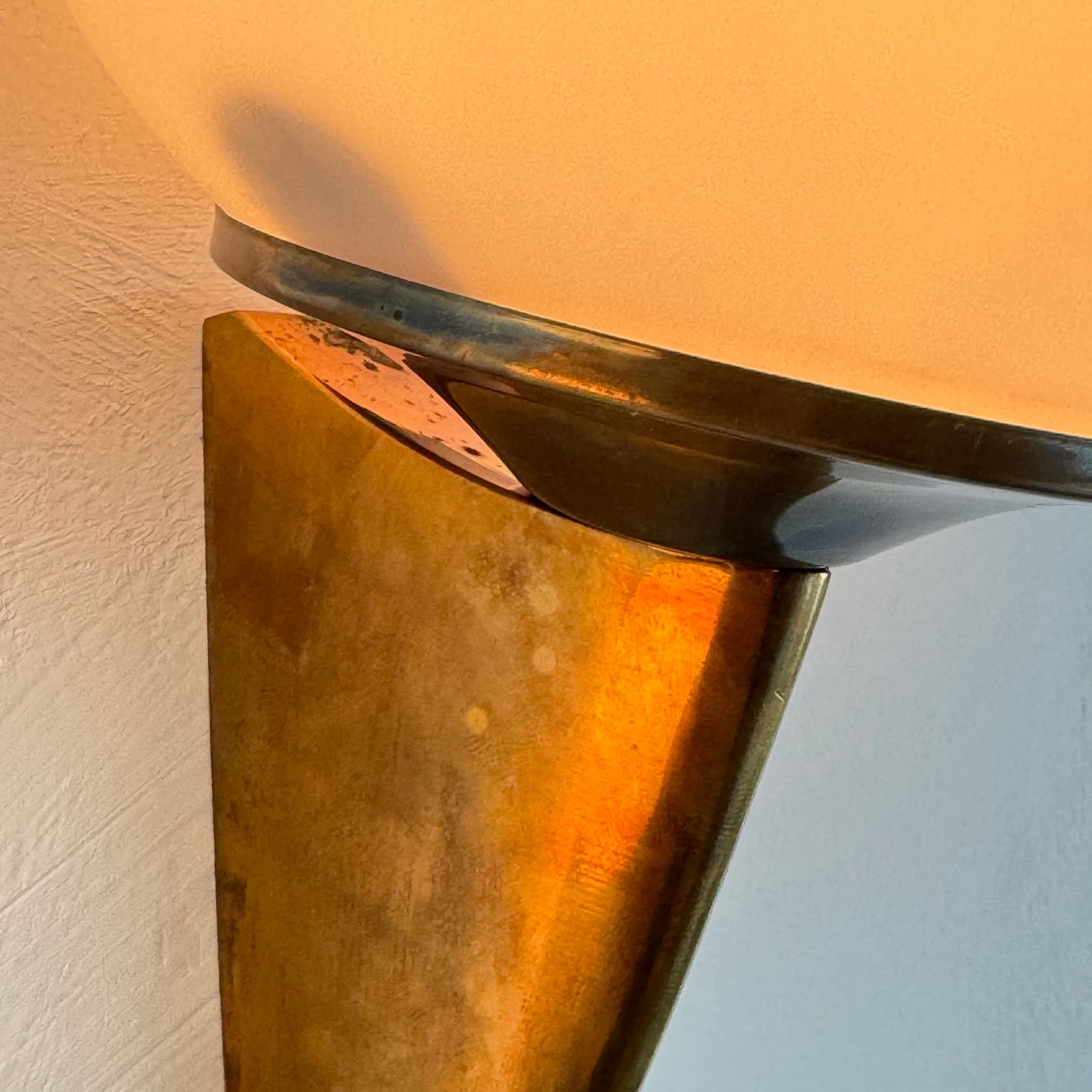 Pair of "Lancia" Wall Sconces in Brass and Opaline Glass by Stilux Milano, 1960s Sconces