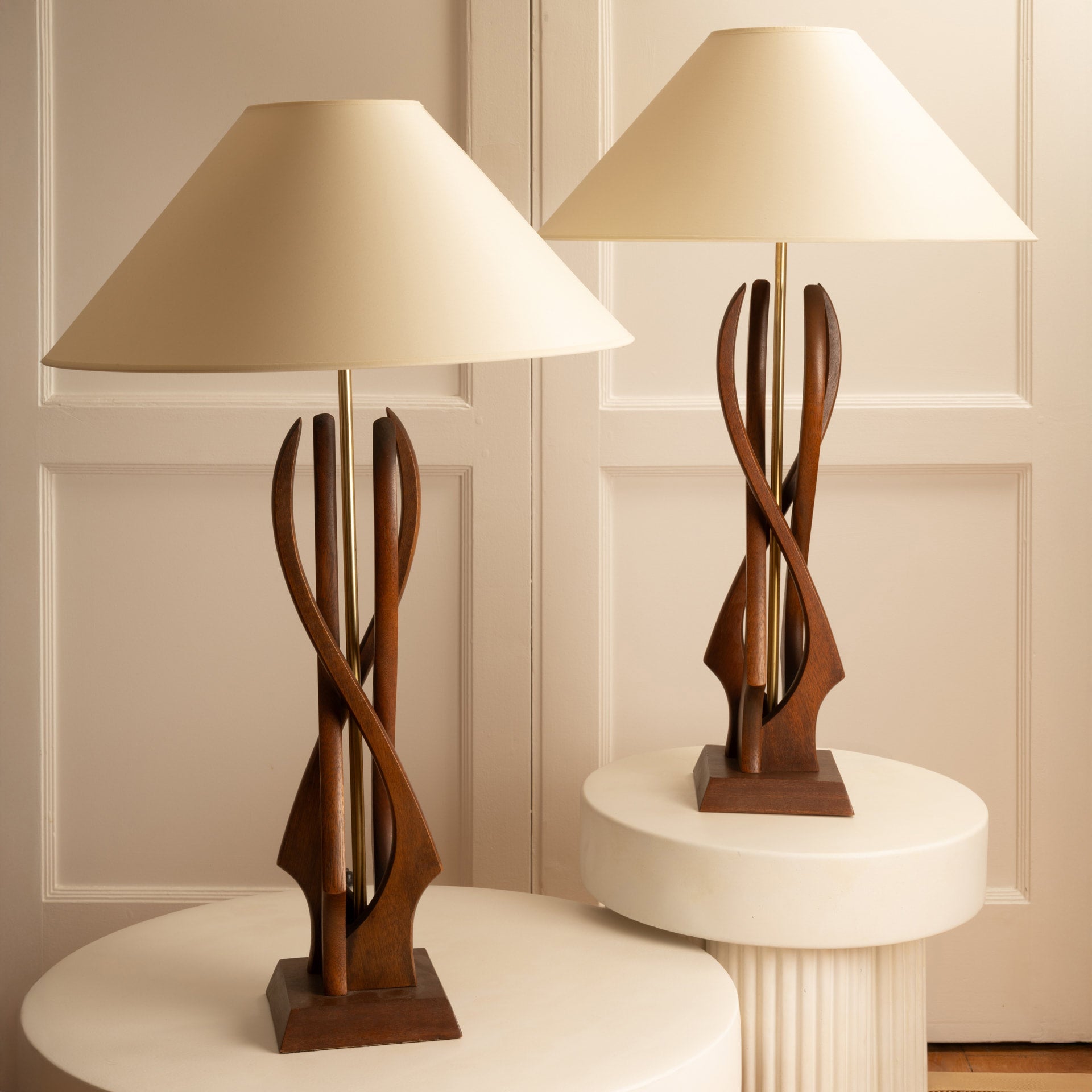 Pair of Large Vintage Lamps From The Mid-20th Century, Table Lamps