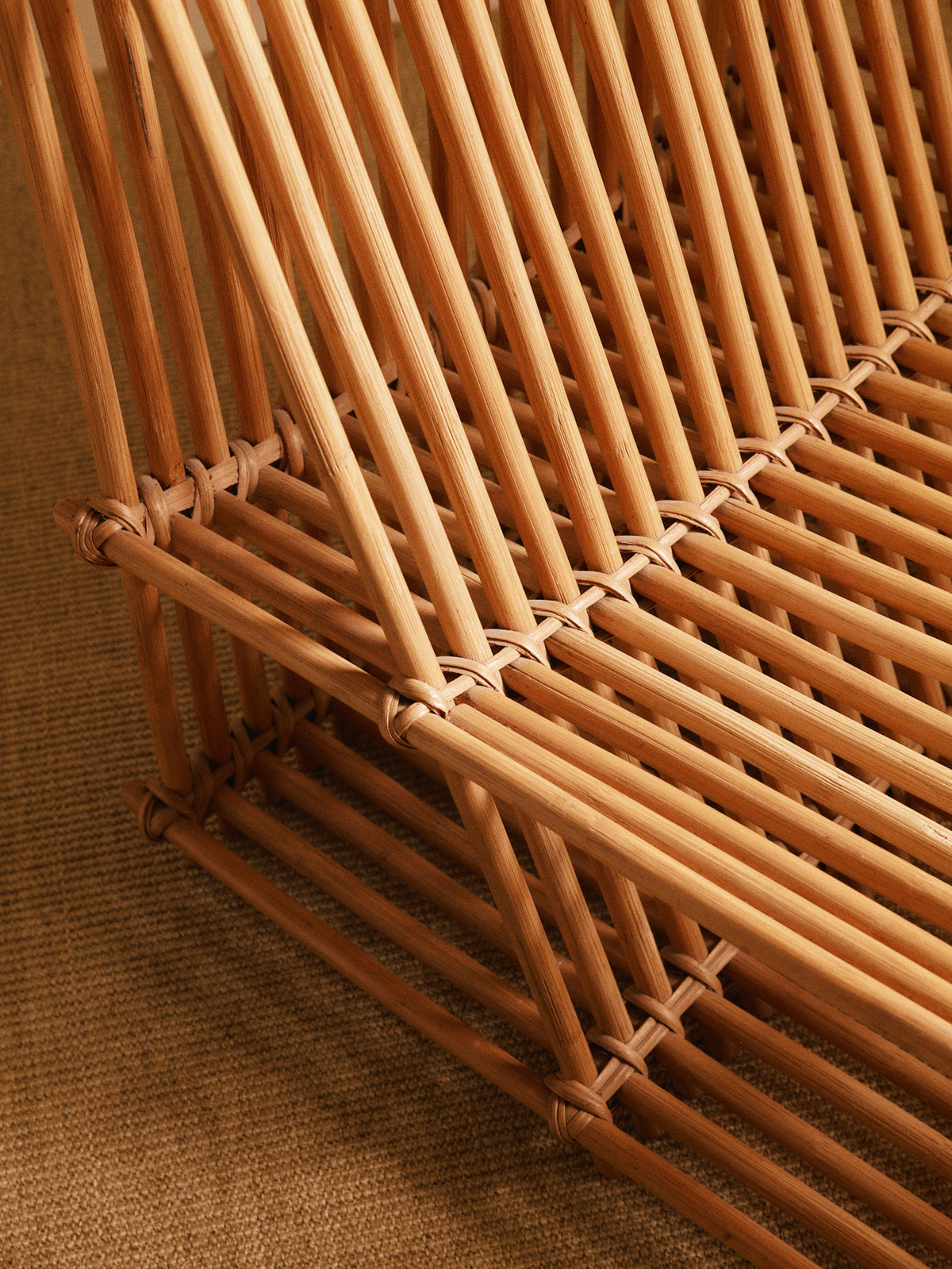 Pair of 1970 Low Rattan Chairs Chairs