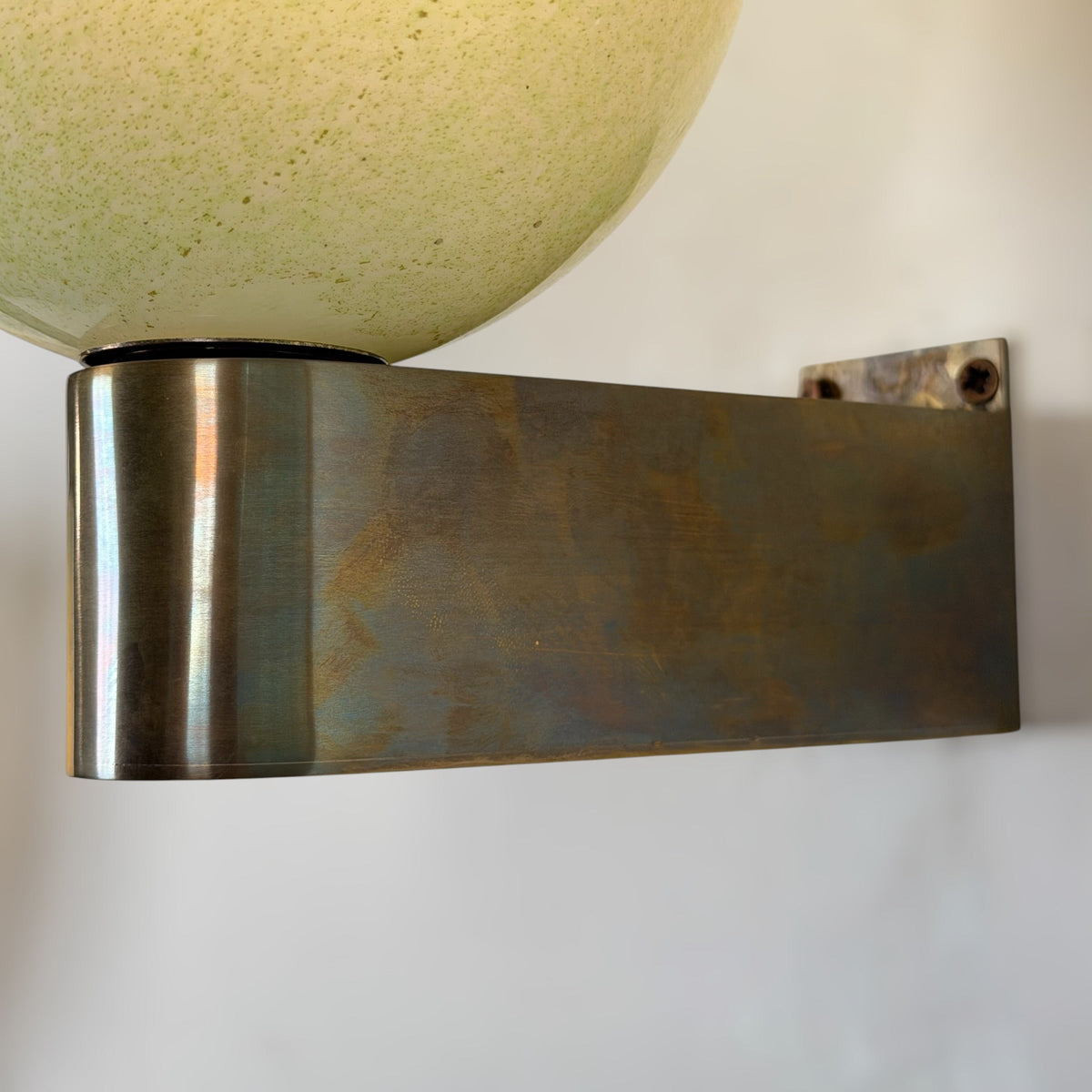 Pair of Murano Glass Wall Sconces by Tomaso Buzzi for Venini, Green & Gold, 1940s Sconces