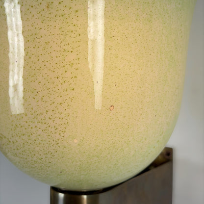 Pair of Murano Glass Wall Sconces by Tomaso Buzzi for Venini, Green & Gold, 1940s Sconces