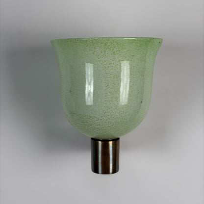 Pair of Murano Glass Wall Sconces by Tomaso Buzzi for Venini, Green & Gold, 1940s Sconces