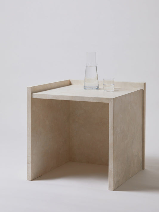 Pair of No.112 Travertine Side Tables End Tables