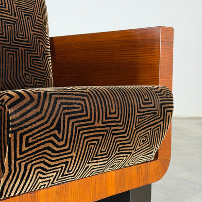 Pair of Rationalist Club Armchairs by Giuseppe Pagano, Reimagined by FORME, 1930s Armchairs