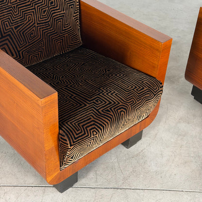 Pair of Rationalist Club Armchairs by Giuseppe Pagano, Reimagined by FORME, 1930s Armchairs