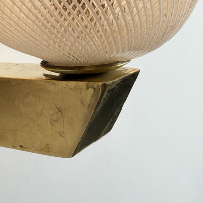 Pair of Reticello Murano Glass Wall Sconces Attributed to Carlo Scarpa for Venini 1940s Sconces