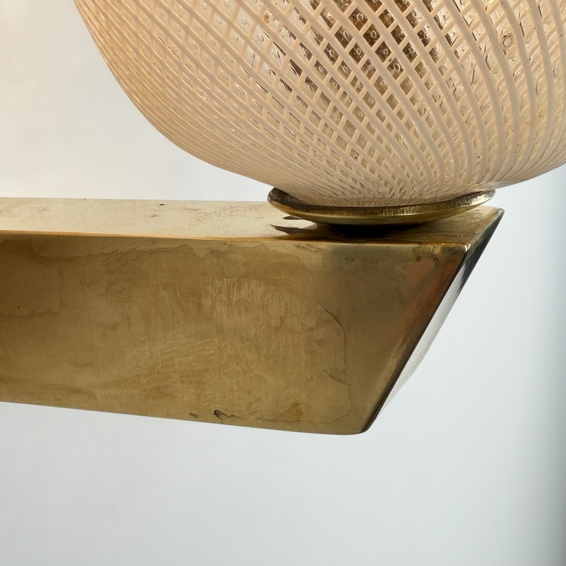 Pair of Reticello Murano Glass Wall Sconces Attributed to Carlo Scarpa for Venini 1940s Sconces