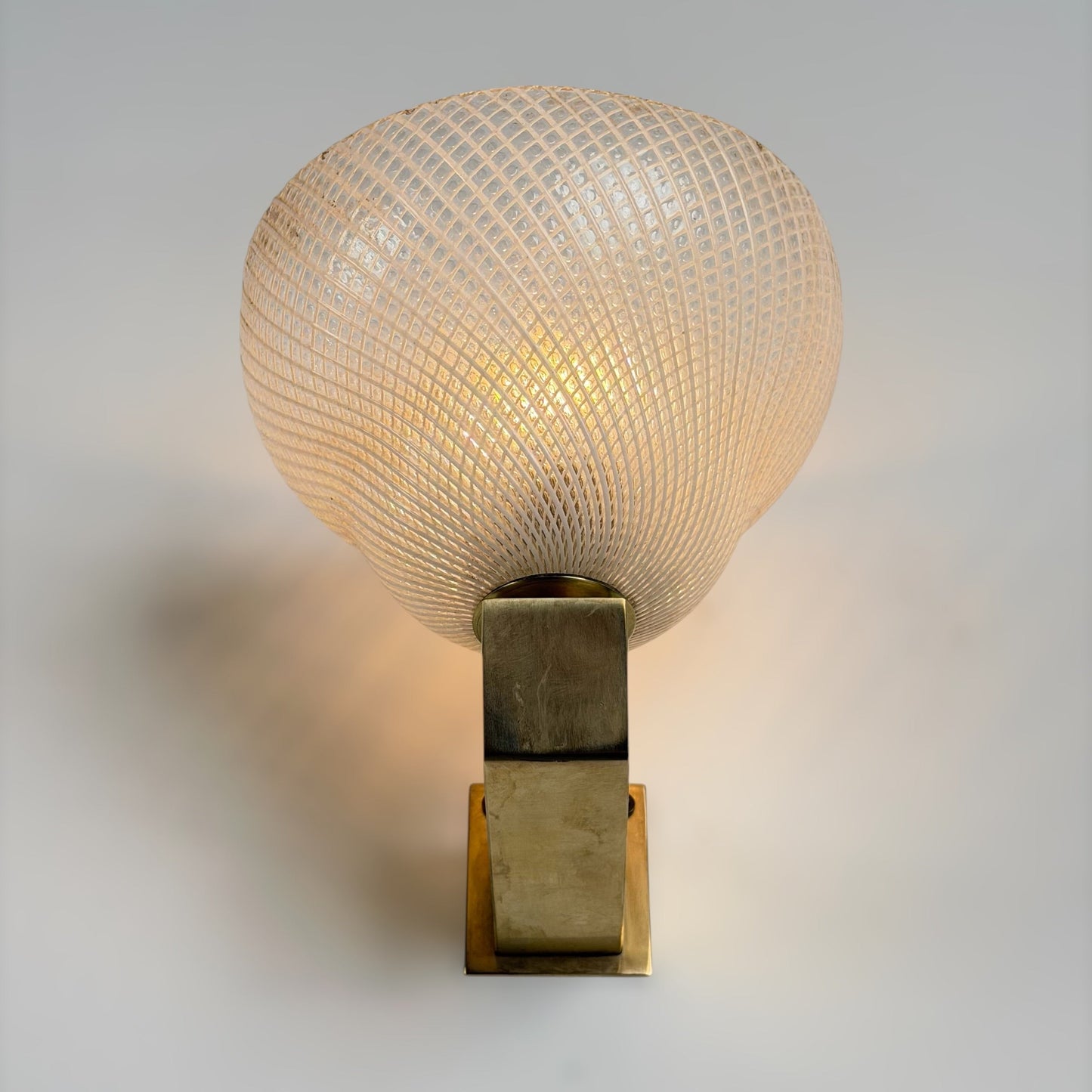 Pair of Reticello Murano Glass Wall Sconces Attributed to Carlo Scarpa for Venini 1940s Sconces