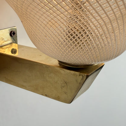 Pair of Reticello Murano Glass Wall Sconces Attributed to Carlo Scarpa for Venini 1940s Sconces