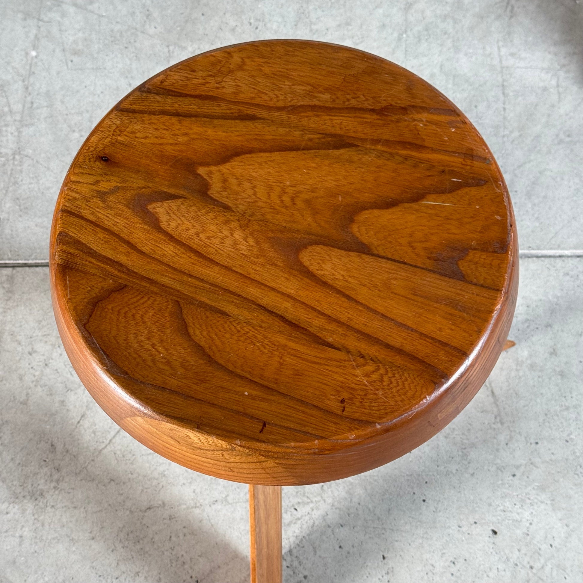 Pair of S13 Stools in Solid Elm by Pierre Chapo, France, 1970s Stools