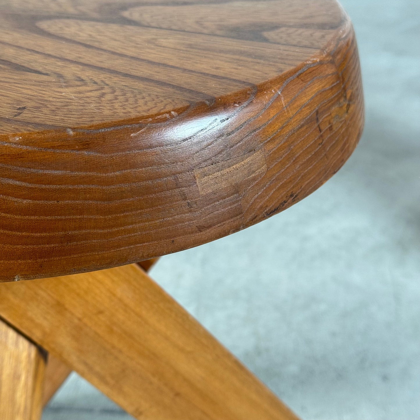 Pair of S13 Stools in Solid Elm by Pierre Chapo, France, 1970s Stools