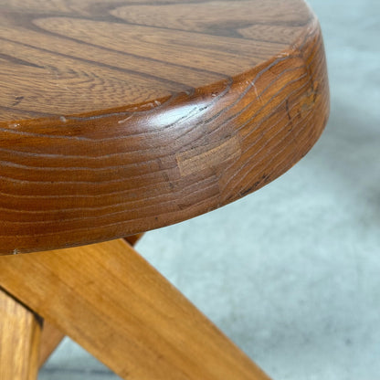 Pair of S13 Stools in Solid Elm by Pierre Chapo, France, 1970s Stools