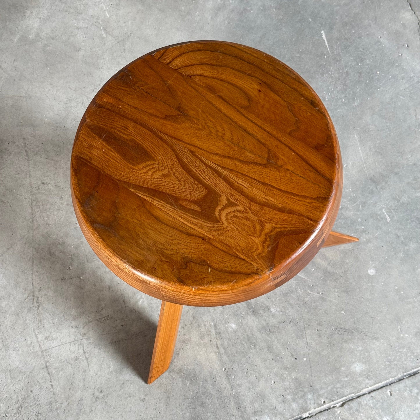 Pair of S13 Stools in Solid Elm by Pierre Chapo, France, 1970s Stools