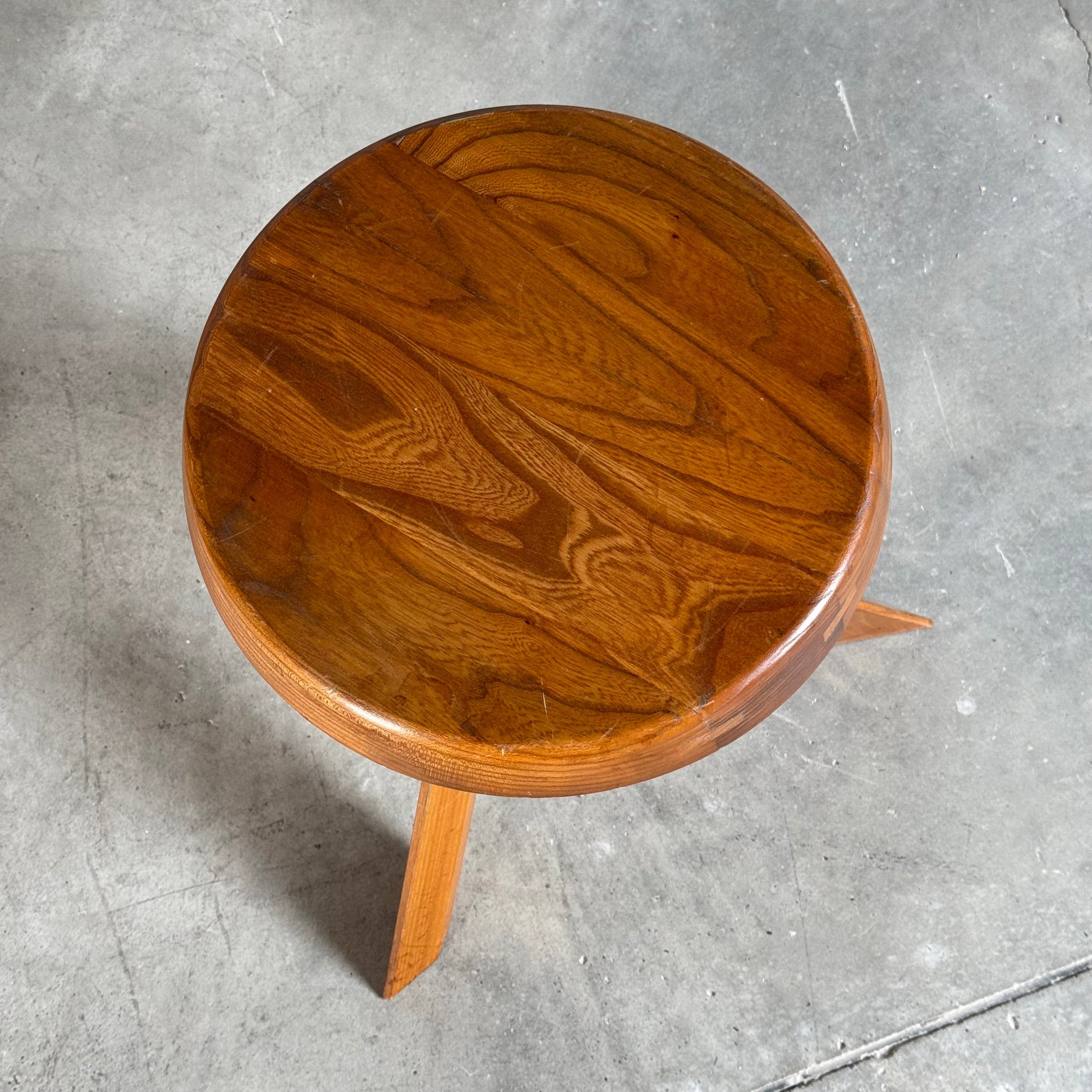Pair of S13 Stools in Solid Elm by Pierre Chapo, France, 1970s Stools