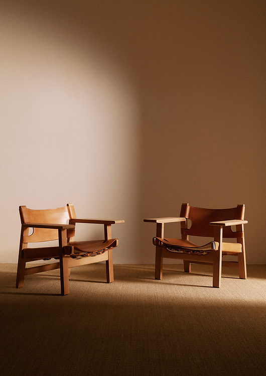 Pair of "Spanish" Armchairs by Borge Mogensen, Denmark, circa 1960 Chairs