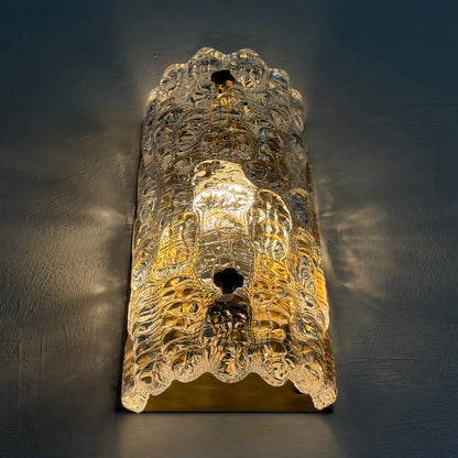 Pair of Textured Glass Wall Lights by Carl Fagerlund for Orrefors, 1970s Sconces