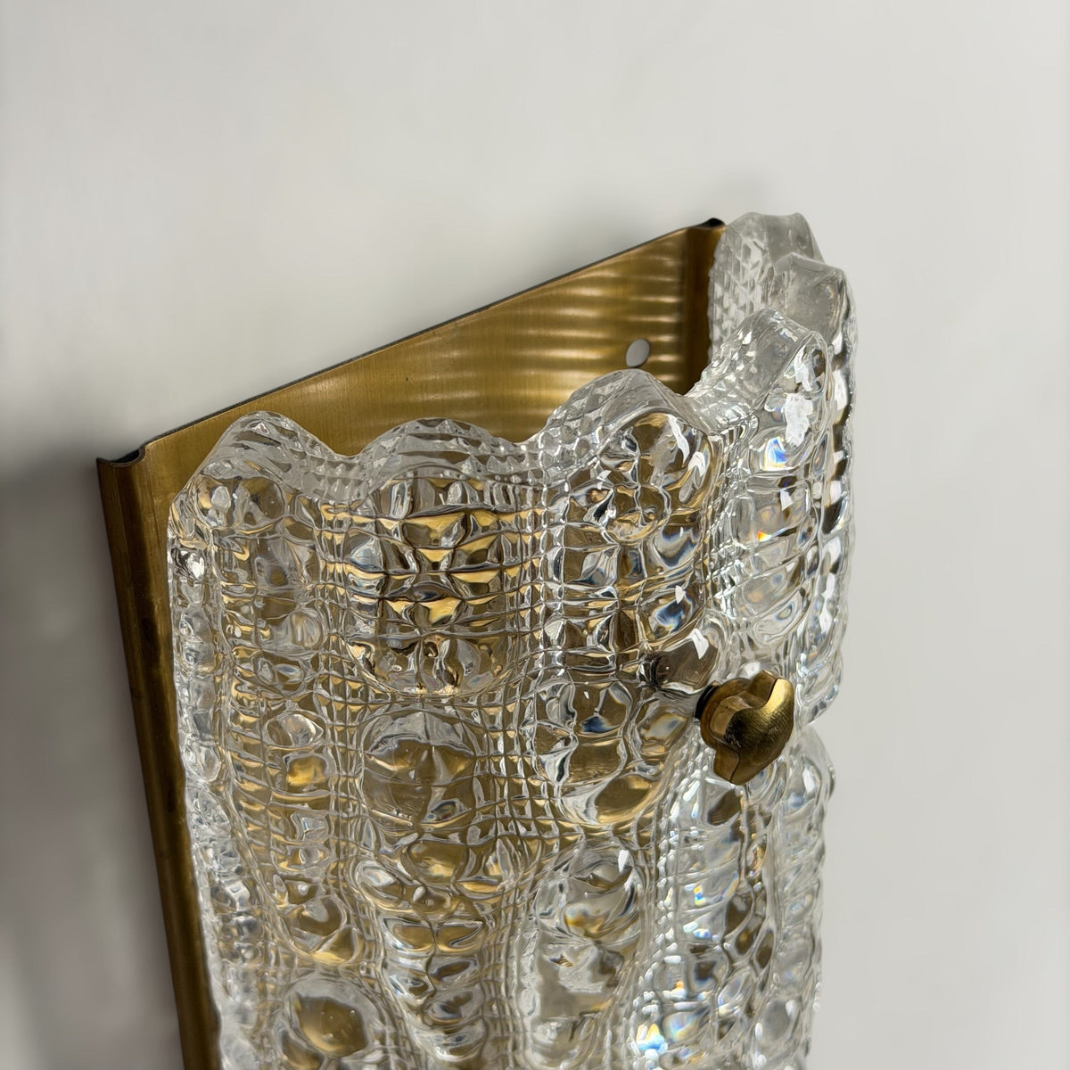 Pair of Textured Glass Wall Lights by Carl Fagerlund for Orrefors, 1970s Sconces