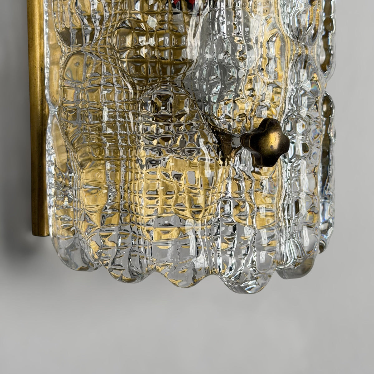 Pair of Textured Glass Wall Lights by Carl Fagerlund for Orrefors, 1970s Sconces