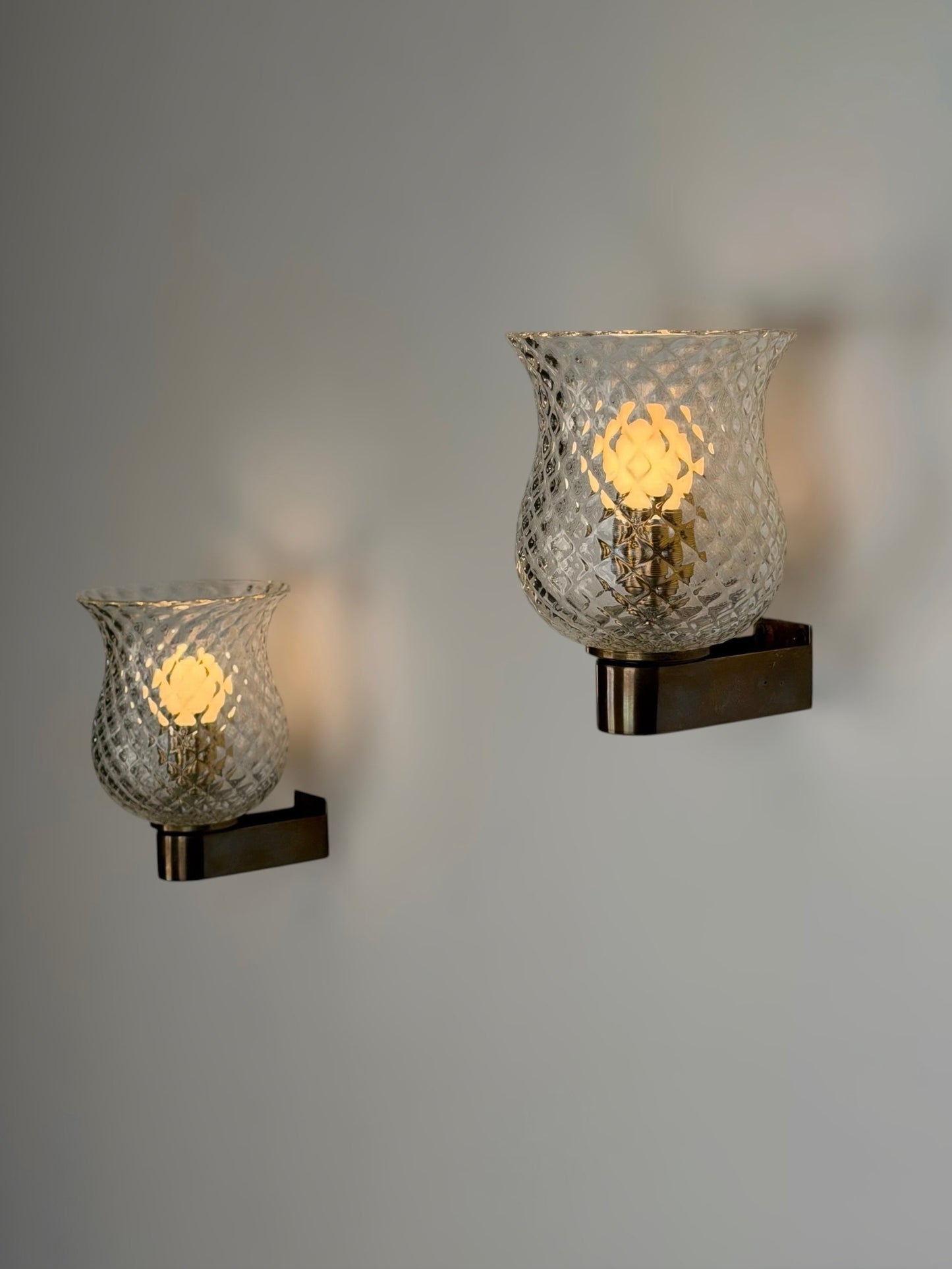 Pair of Wall Lights by Archimede Seguso for Seguso Vetri d'Arte, 1940s Sconces