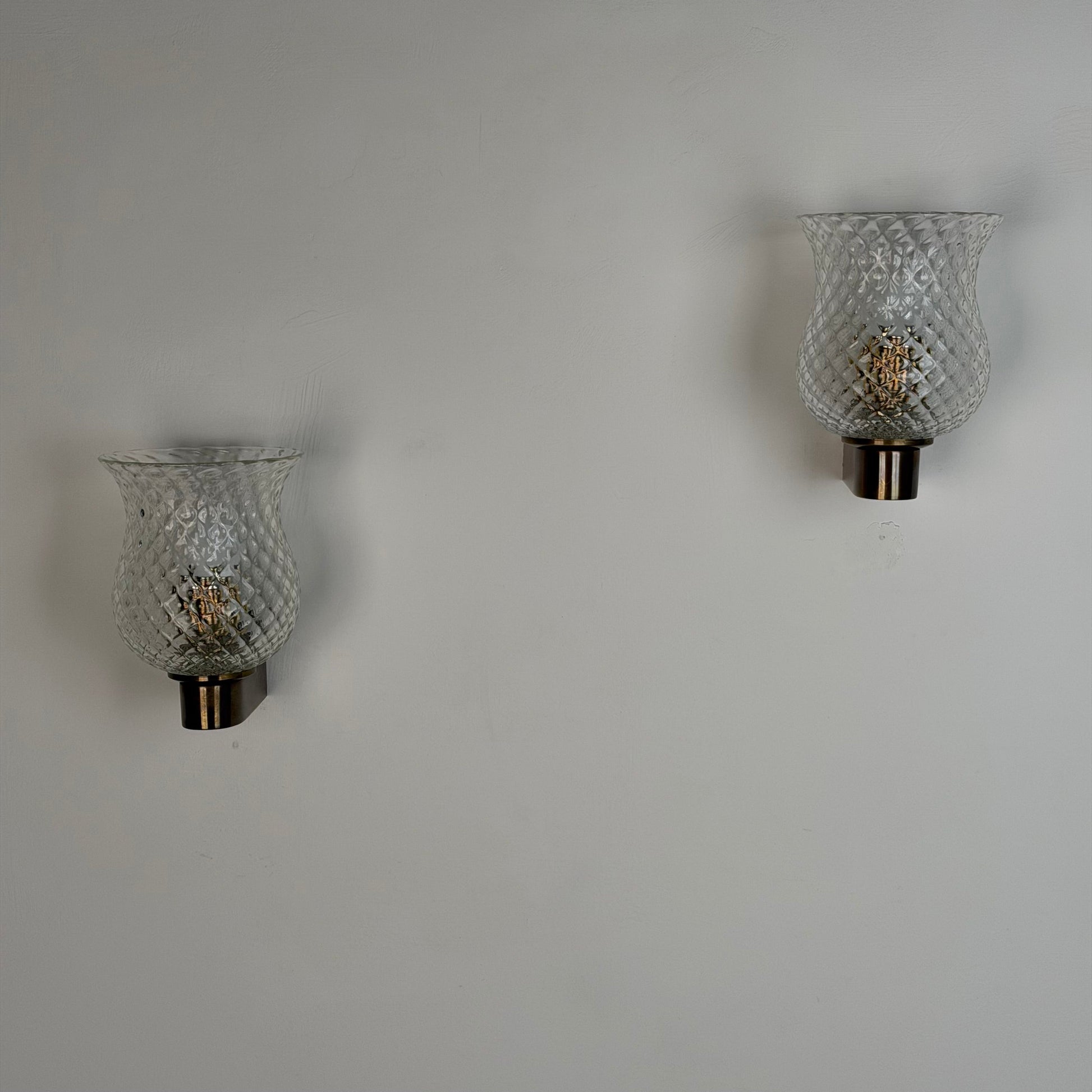 Pair of Wall Lights by Archimede Seguso for Seguso Vetri d'Arte, 1940s Sconces