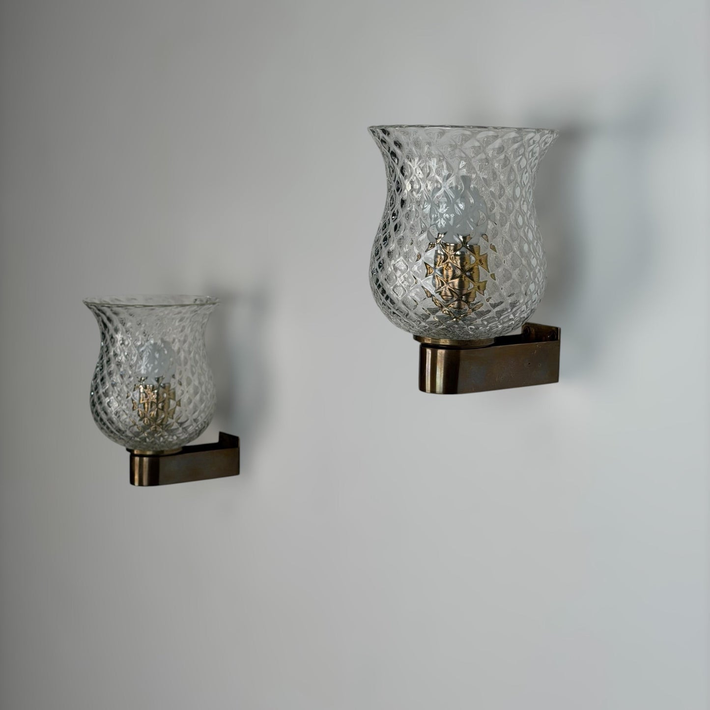 Pair of Wall Lights by Archimede Seguso for Seguso Vetri d'Arte, 1940s Sconces