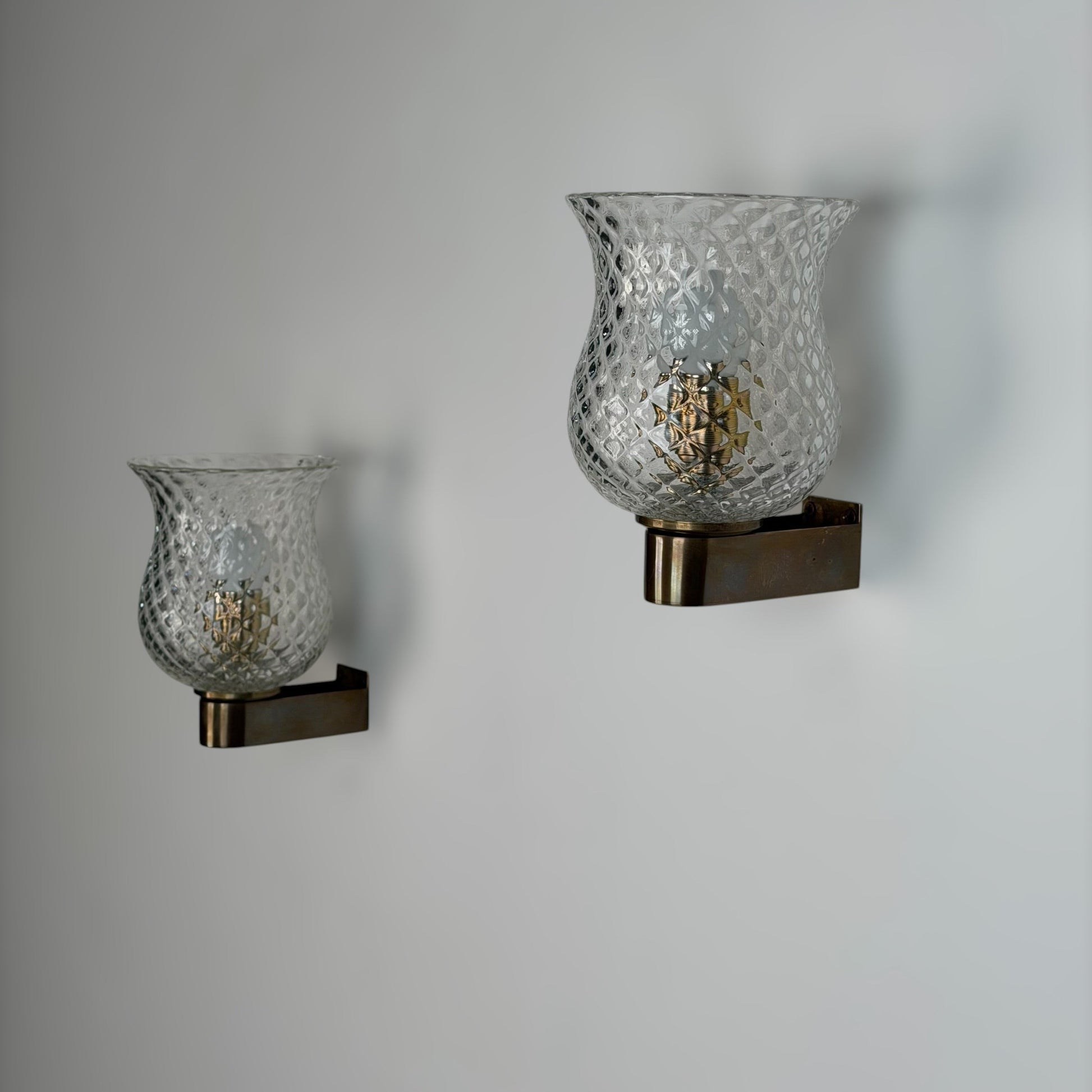 Pair of Wall Lights by Archimede Seguso for Seguso Vetri d'Arte, 1940s Sconces