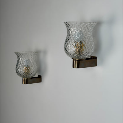 Pair of Wall Lights by Archimede Seguso for Seguso Vetri d'Arte, 1940s Sconces