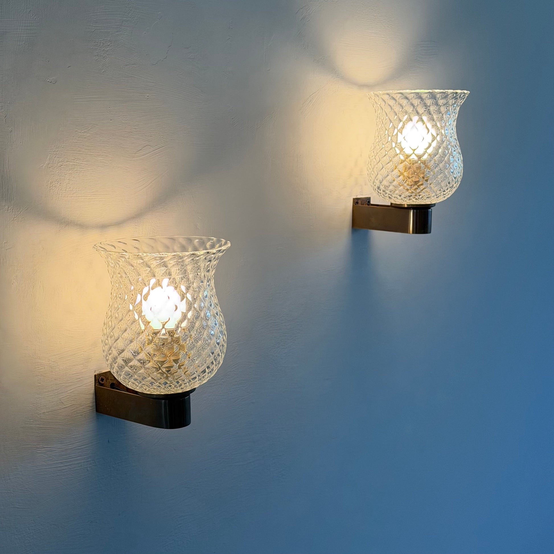 Pair of Wall Lights by Archimede Seguso for Seguso Vetri d'Arte, 1940s Sconces