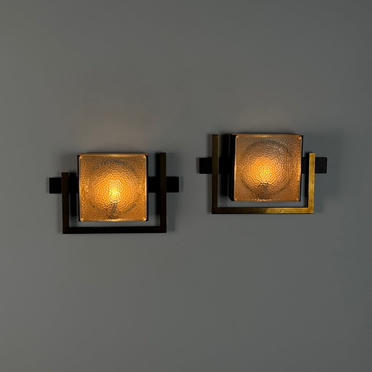 Pair of Wall Lights Designed by Jacques Adnet, From the Nevada line, France, 50s Sconces
