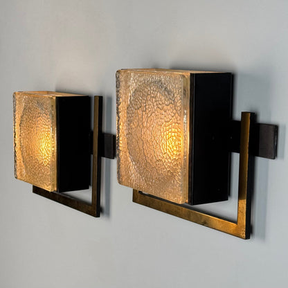 Pair of Wall Lights Designed by Jacques Adnet, From the Nevada line, France, 50s Sconces