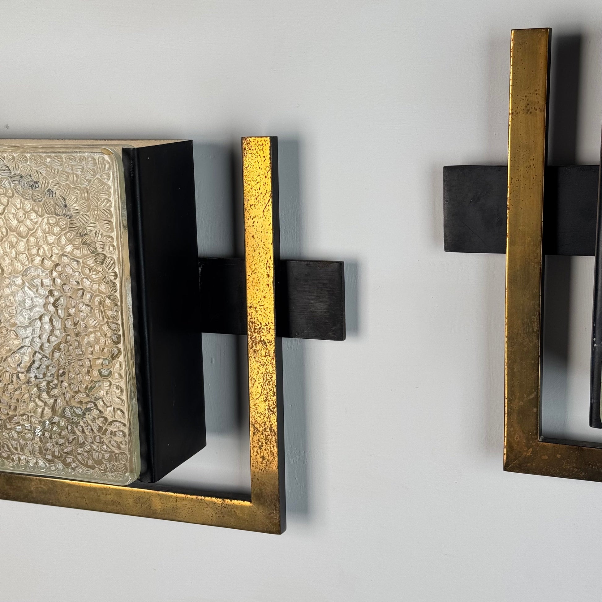 Pair of Wall Lights Designed by Jacques Adnet, From the Nevada line, France, 50s Sconces