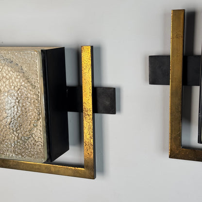 Pair of Wall Lights Designed by Jacques Adnet, From the Nevada line, France, 50s Sconces