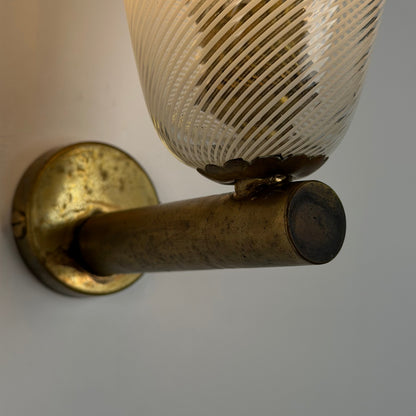 Pair of Wall Sconces "Torcello" Attributed to Carlo Scarpa for Venini, 1940s Sconces