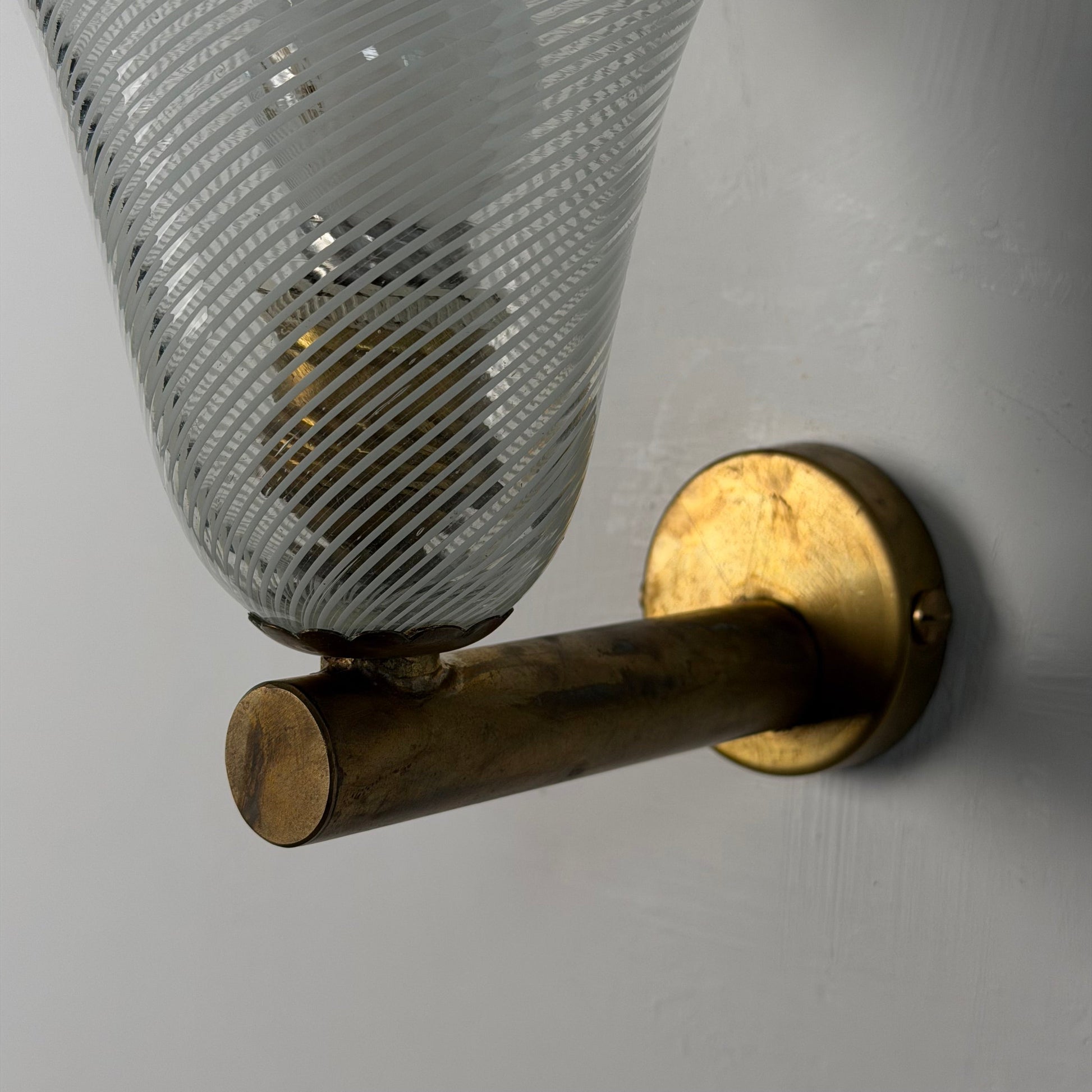Pair of Wall Sconces "Torcello" Attributed to Carlo Scarpa for Venini, 1940s Sconces