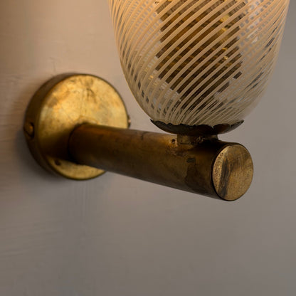 Pair of Wall Sconces "Torcello" Attributed to Carlo Scarpa for Venini, 1940s Sconces