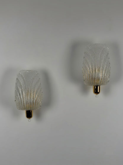 Pair of Wing Murano Glass Wall Sconces by Barovier & Toso, 1980s Sconces