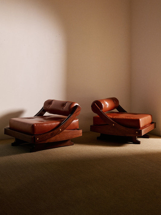 Pair of GS195 Armchairs by Gianni Songia, Italy, Circa 1960 Chairs