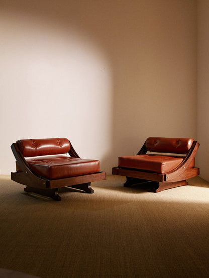 Pair of GS195 Armchairs by Gianni Songia, Italy, Circa 1960 Chairs