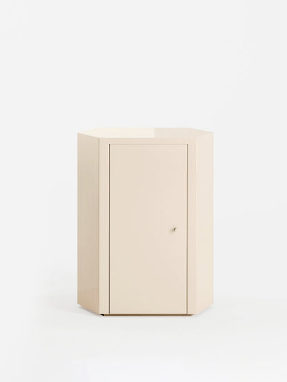 Park Lacquer Nightstand in Butter Cream Left by Lemon Furniture
