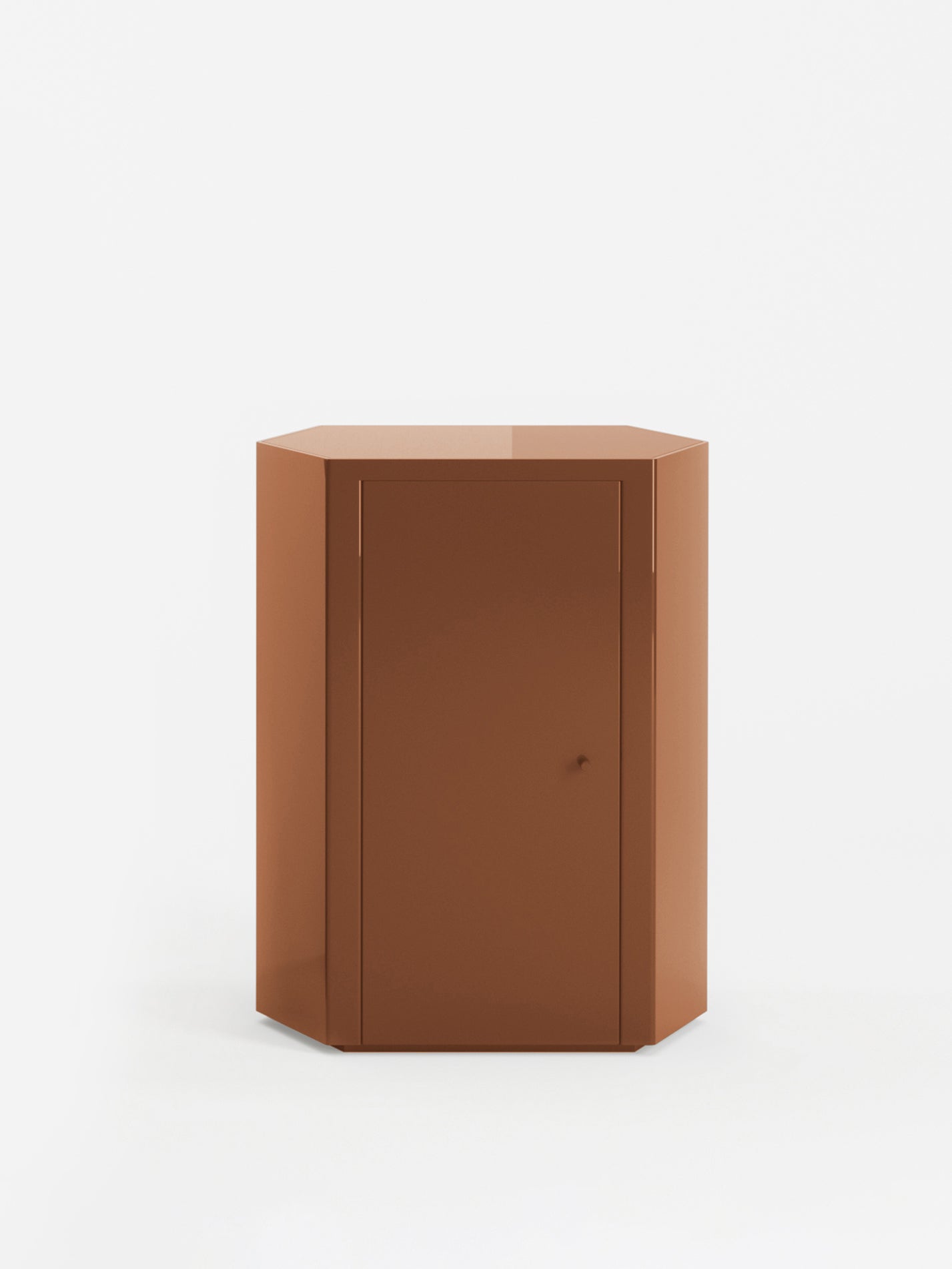 Park Lacquer Nightstand in Cider Orange Brown Left by Lemon Furniture