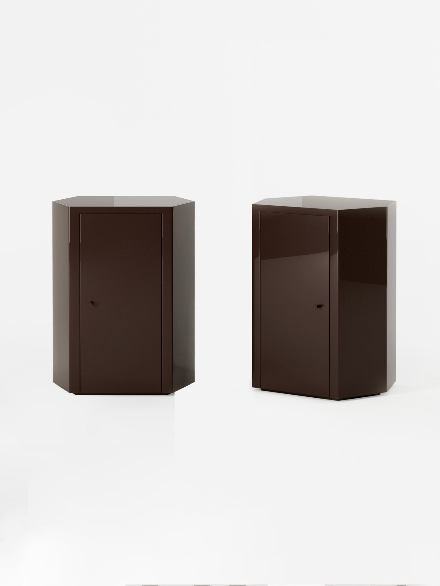 Park Lacquer Nightstand in Espresso Brown Pair by Lemon Furniture