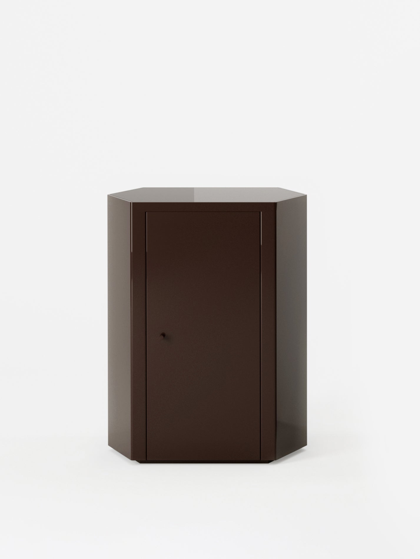 Park Lacquer Nightstand in Espresso Brown Right by Lemon Furniture