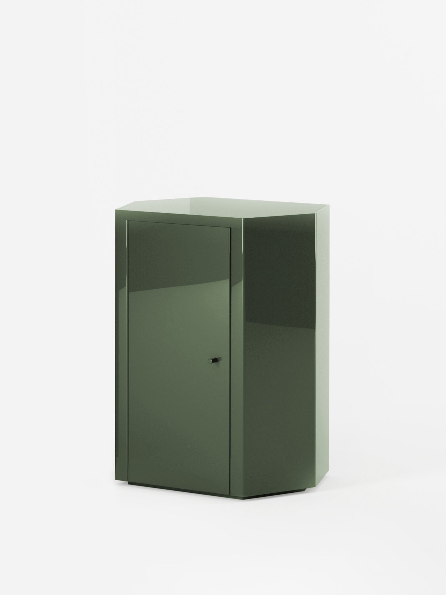 Park Lacquer Nightstand in Forest Green Left by Lemon Furniture