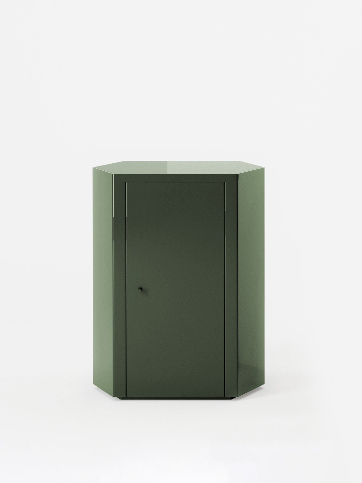 Park Lacquer Nightstand in Forest Green Right by Lemon Furniture