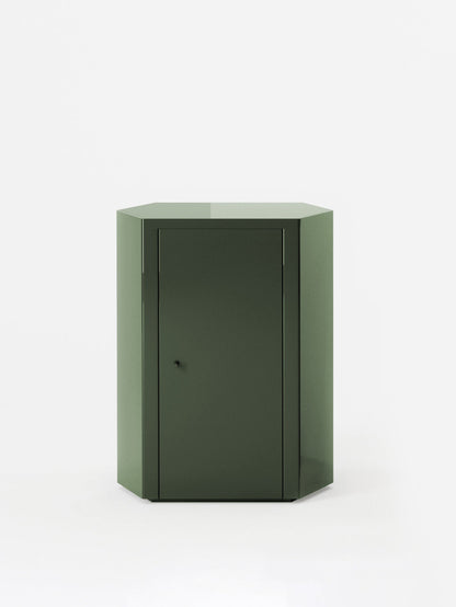 Park Lacquer Nightstand in Forest Green Right by Lemon Furniture